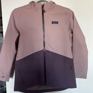 Patagonia Two-Tone Hooded Shell Jacket in Dusty Rose and Plum